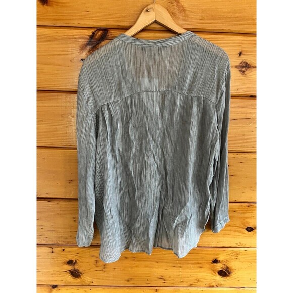 ZARA WRINKLE EFFECT METALIC LONGLINE TOP XS - Picture 6 of 9